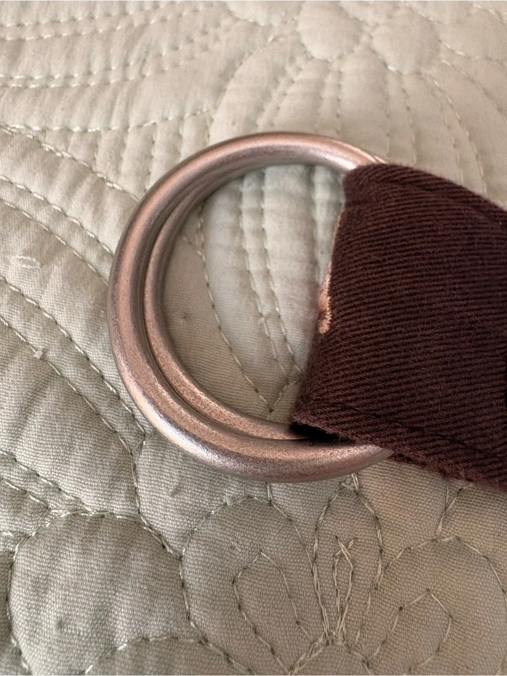 J. Crew Vintage Y2K Brown Cotton Terrier Loop Buckle Belt - Picture 3 of 5